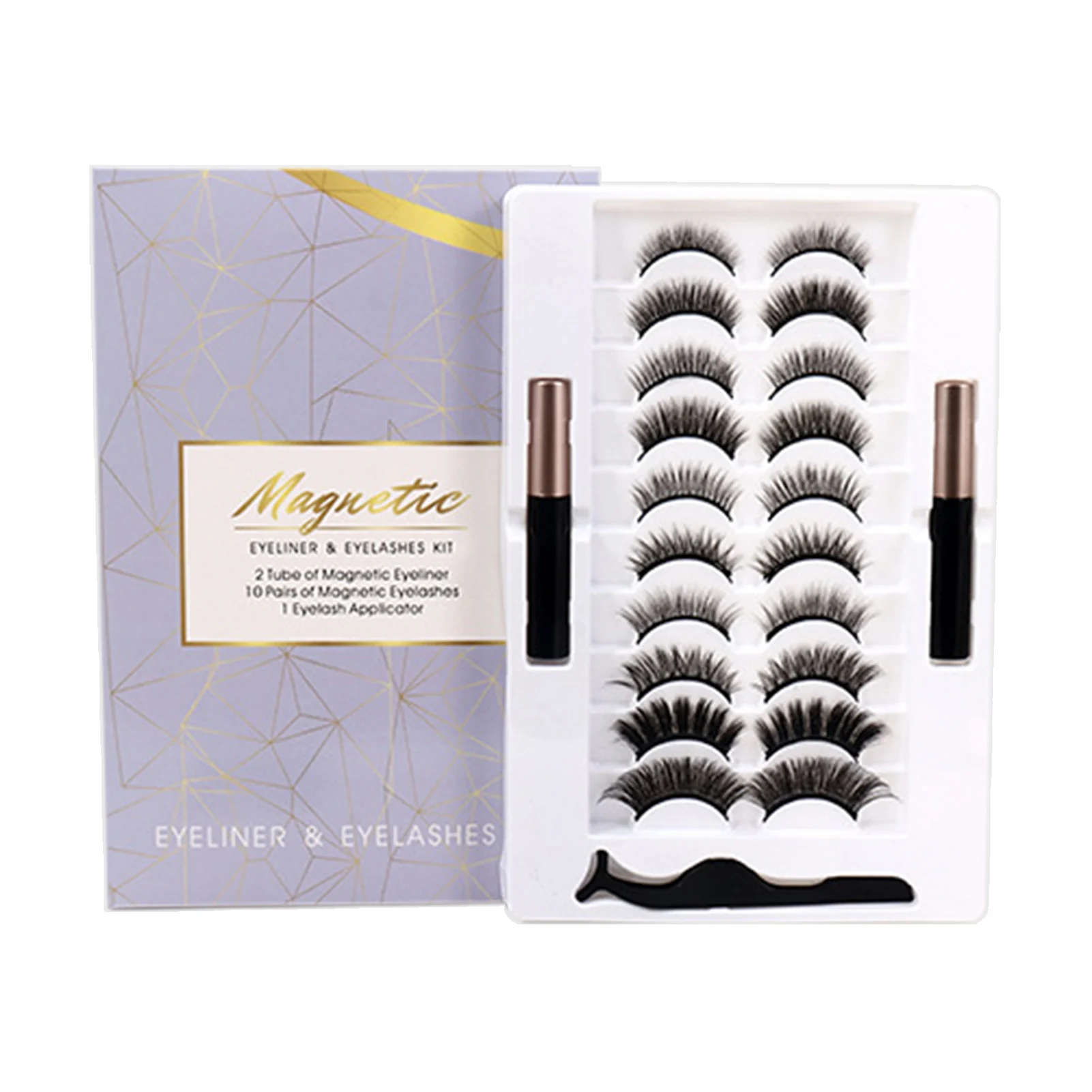 Набор Магнитных ресниц 10 пар водонепроницаемые магнитные подводка для глаз и