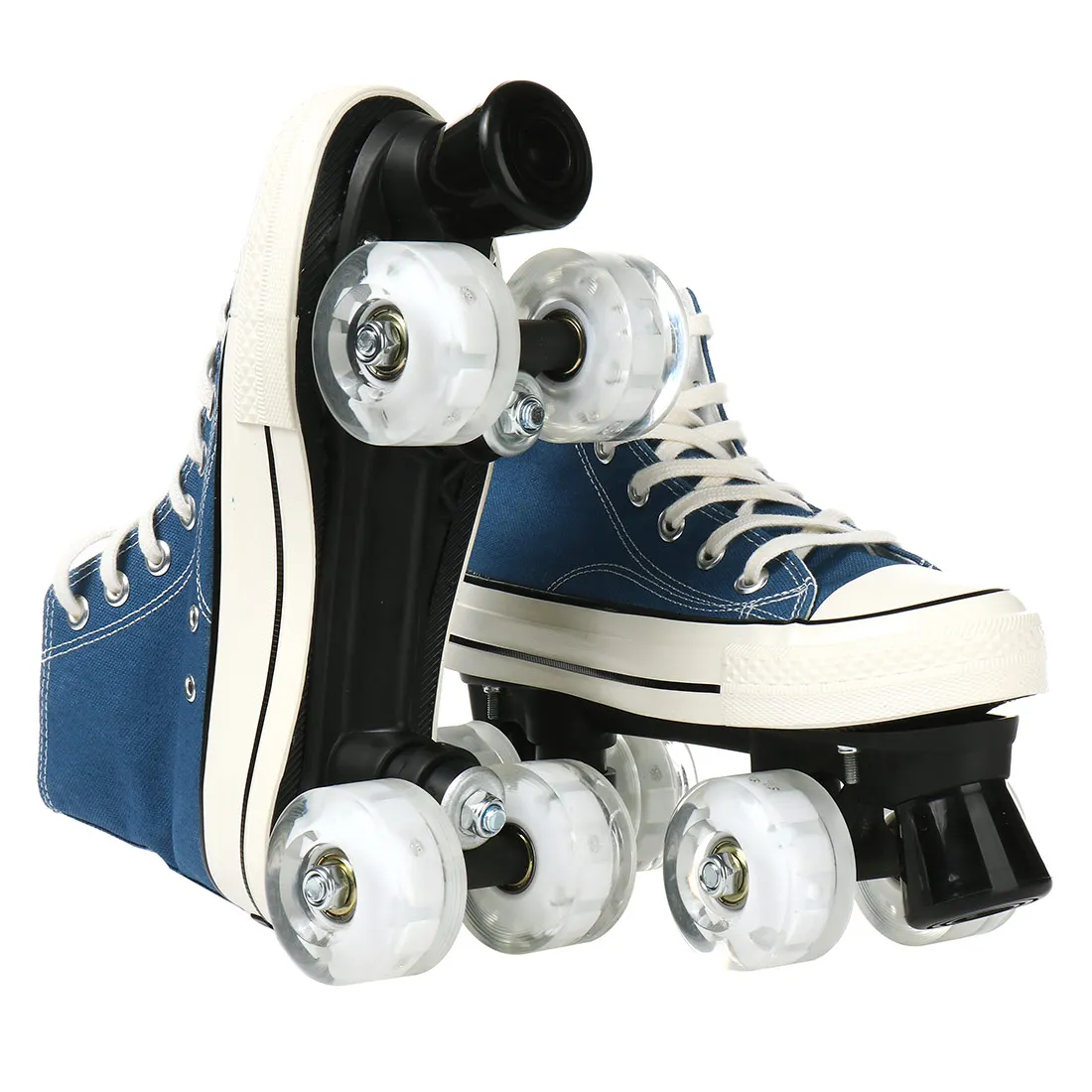 

2021 New Men Women Skates Quad Roller Skates Canvas Roller Skates Flash Pu 4 Wheels Rollerblade Adult Kid Two Line Skating Shoes