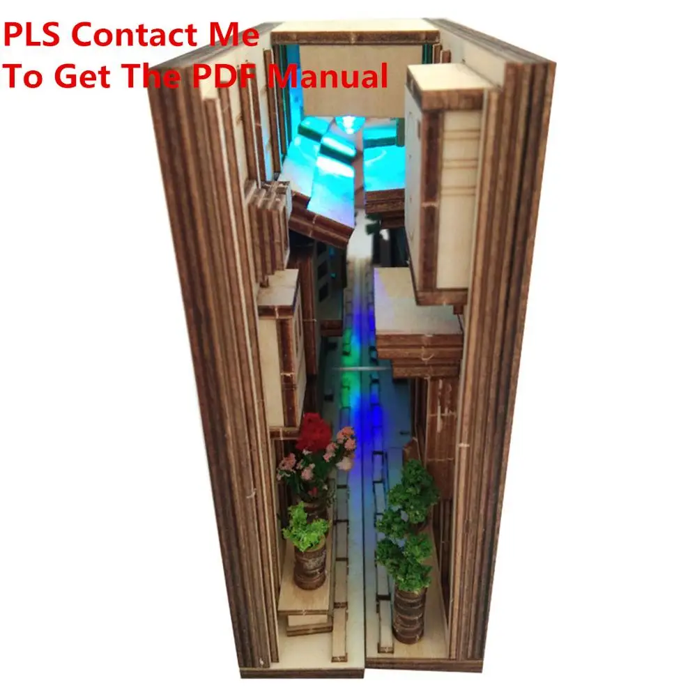 

Уличная задняя полоса книжный шкаф DIY деревянная Сборная модель книжная полка светильник кой для домашнего декора стола