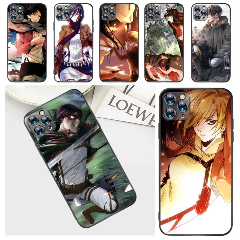 

Attack On Titan Armin Arlert Levi Mikasa Ackerman Eren Jager Phone Case For iPhone 7 8 Plus 6 6S Carcasa Back Cover Funda