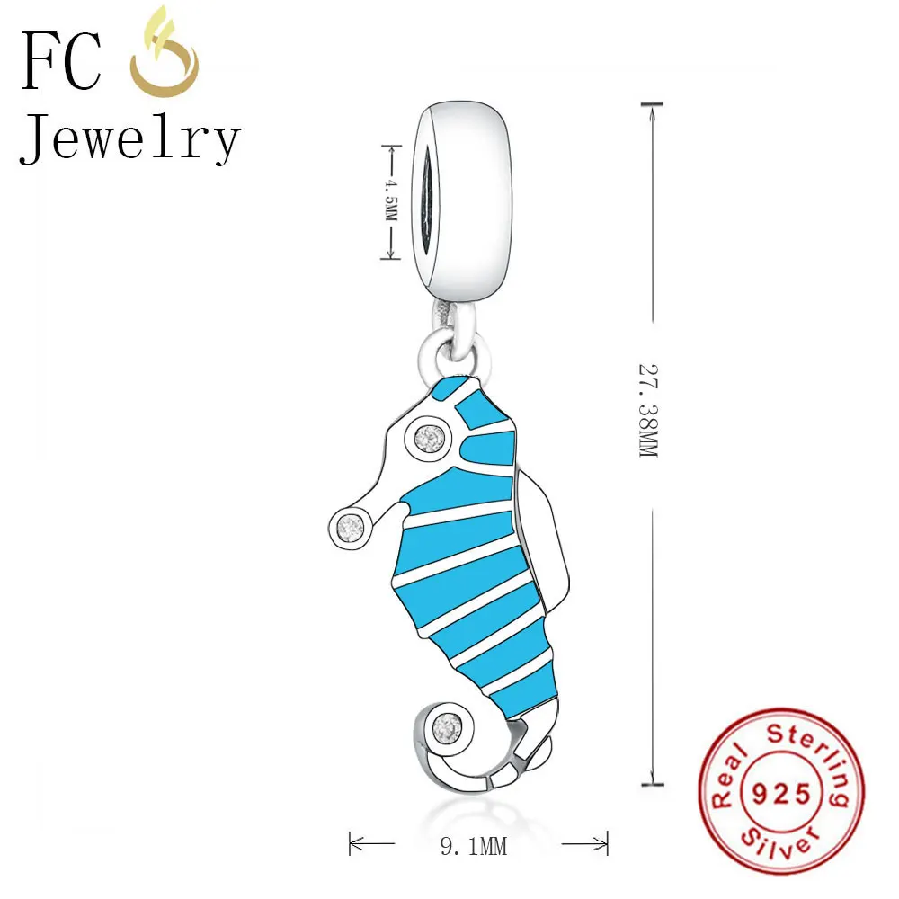 Подвеска-Шарм для браслета из серебра 925 пробы с синей эмалью | Украшения и