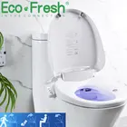 Умное сиденье для унитаза EcoFresh, флип-чехол для сиденья унитаза с электрическим биде и умным подогревом, массажное освещение