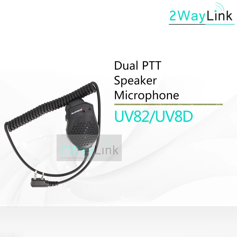 1 Mic Двойной PTT Динамик для Baofeng UV-82 UV-82HP UV-82HX UV-8 UV82L UV-89 UV-82 плюс UV-82TP GT-5TP UV 82 UV-82 гарнитура аксессуары - Цвет: 1 Mic
