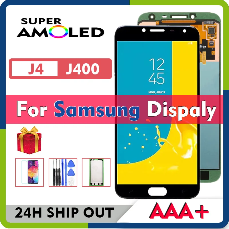Pantalla LCD Original Super Amoled para Samsung Galaxy J4 2018 J400 SM 400G J400F J400M, montaje de digitalizador con pantalla t&aacute;ctil TFT-0