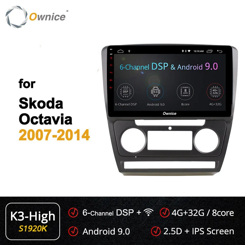 S1920 K3-High Ownice Восьмиядерный Android 9,0 автомобильный dvd DSP SPDIF gps Navi k3 k5 k6 для Skoda Octavia A5 2007 2008 2009- 4G 360 Panorama - Цвет: S1920 K3-High
