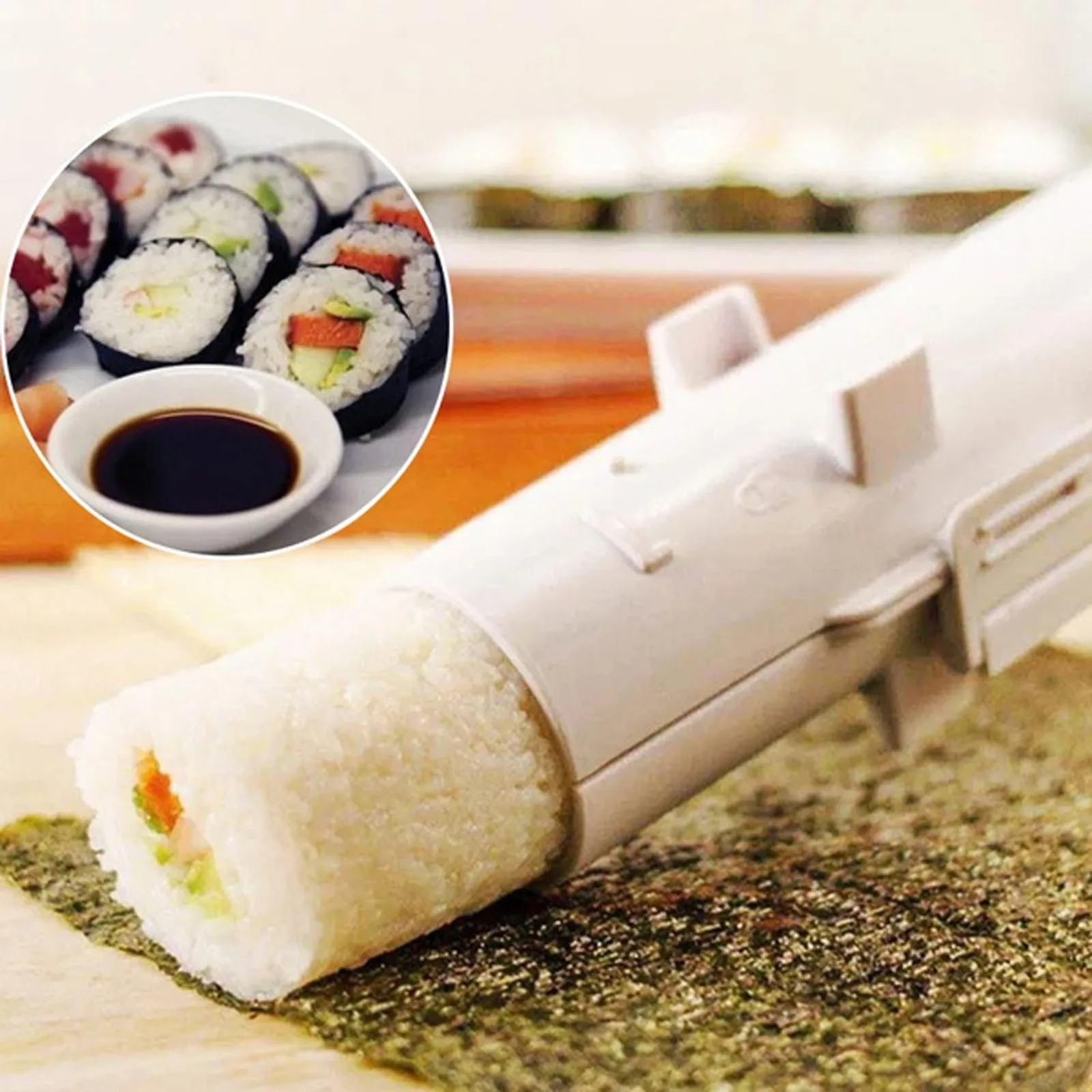 

1 Pc Sushi Maker Roller Rice Mold Bazooka Vegetable Meat Rolling Tool Diy Sushi Making Machine Kitchen Sushi Gadgets