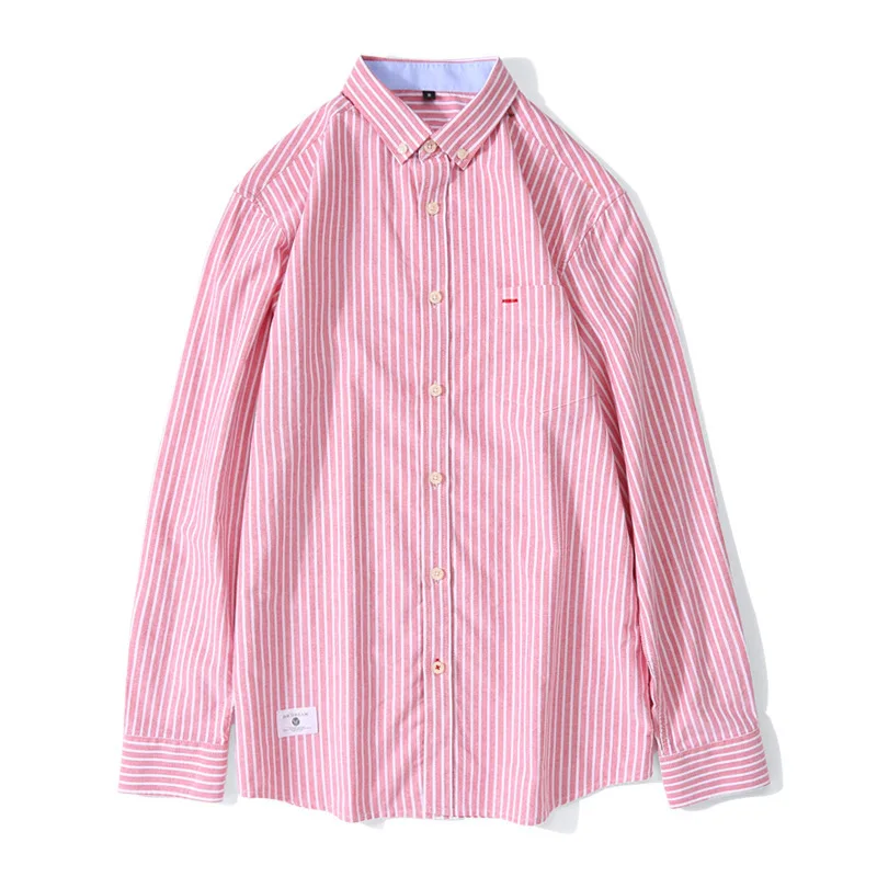 

Can be customized spring and autumn Oxford spinning Long Sleeve Shirt Men's Stripe Shirt cotton casual men's fashion