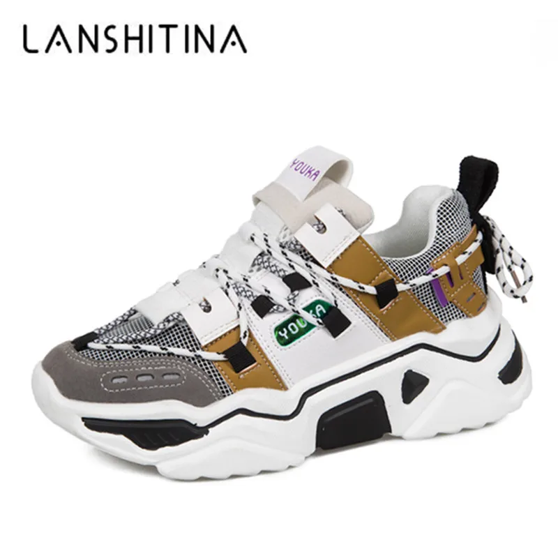 Новинка 2019 года женские массивные кроссовки на платформе 5 см повседневная обувь