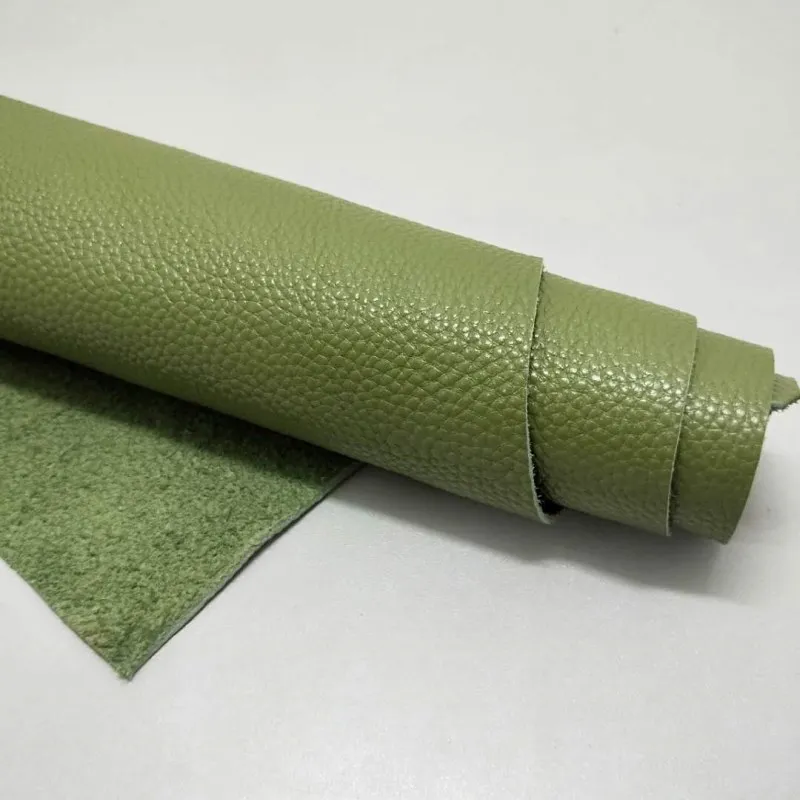 Зеленая воловья кожа верхний слой личи ткань Воловья вырезание сделай сам