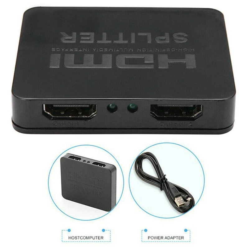Hdmi Splitter 1 in 2 Out-Ultra Hd 4K 4 Port Adapter for Fire Stick/Apple Tv/Fire Tv/Roku Tv/Ps4 Pro/Xbox One X/Wii U |