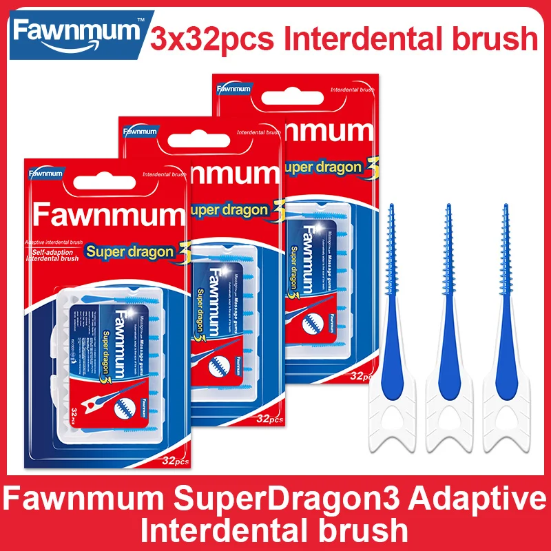 

Fawnmum 96Pcs Silicone Interdental Brush Hygiene Dental Soft Massage Feeling Interdental Brush Adaptive interdental brush