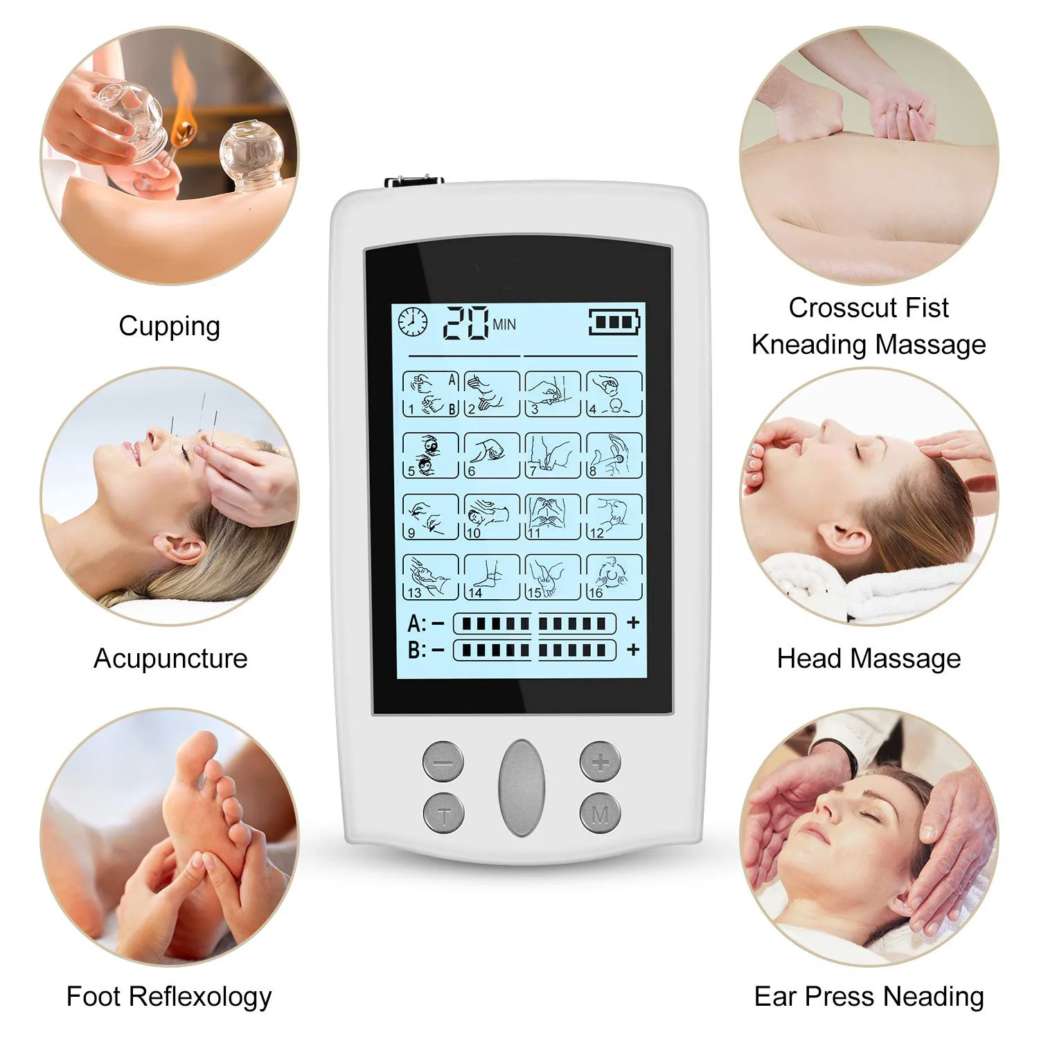 

EMS Neck Massager Pulse Physiotherapy Device 16 Modes AB Output Full Body Massager