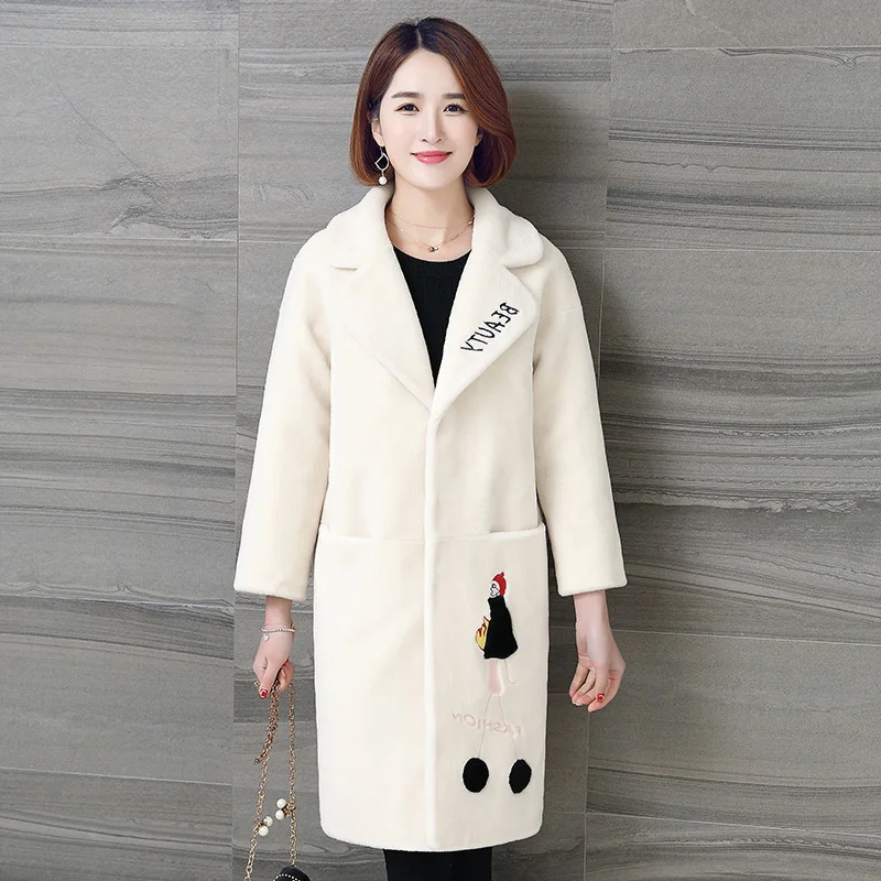 

Real Coat 2020 Fall Winter Jacket Women Long Sheep Shearing Wool Fur Coats Korean Womens Jackets Abrigo Mujer KJ895