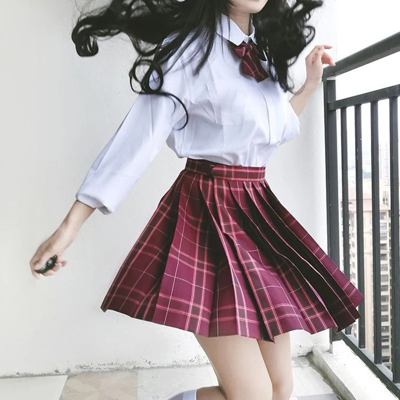 

Women Pleat Skirt Harajuku Preppy Style Plaid Skirts Mini Cute Japanese School Uniforms Ladies Jupe Kawaii Skirt Saia Faldas