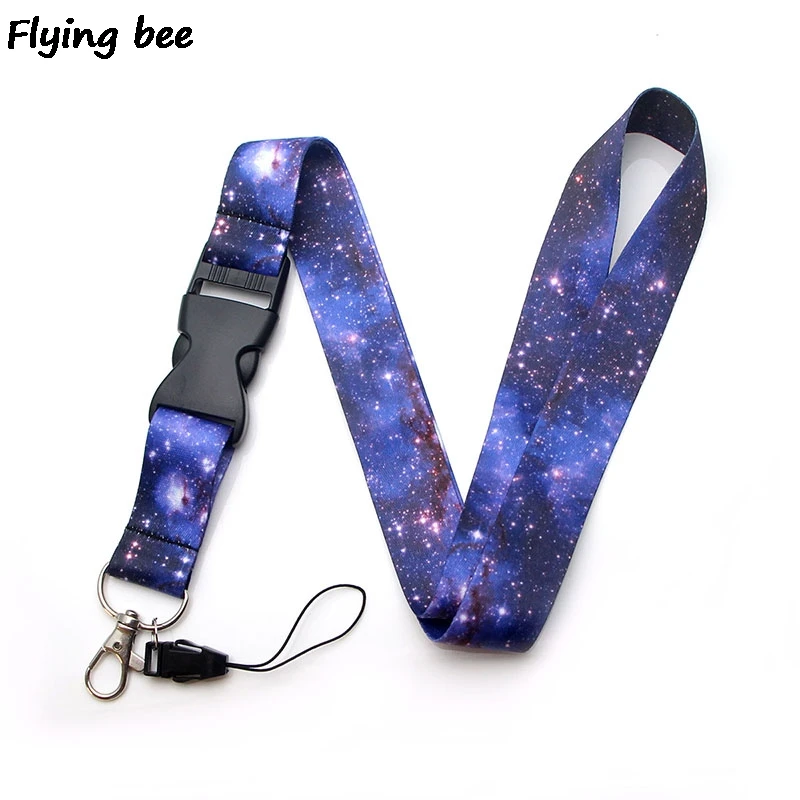 Flyingbee звездное небо крутой фиолетовый шнурок для телефона строп ключей ID-карта