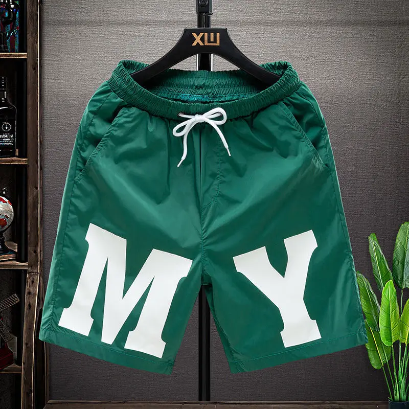 

2021 Summer Men's New Shorts Quick Drying Personality Trend Harbor Style Beach Pants Casual Loose Capris