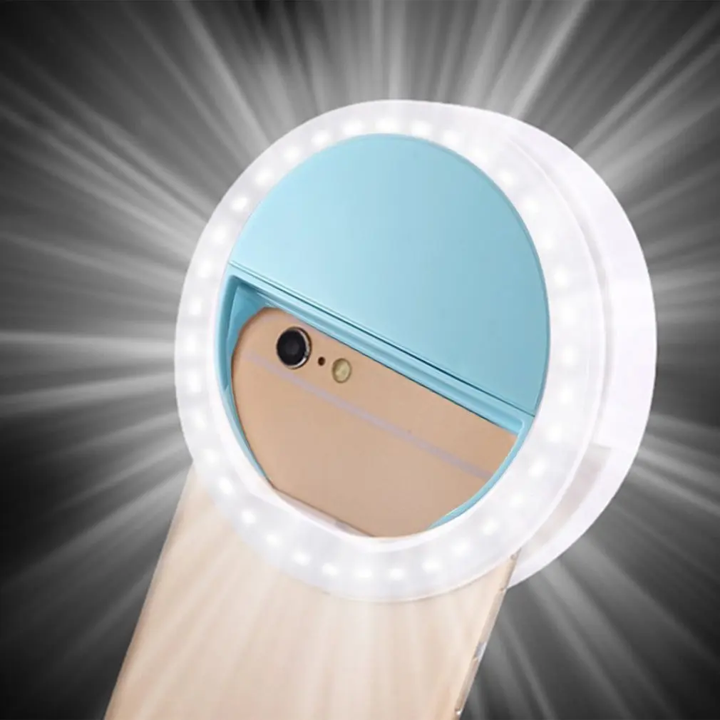 

Mobile Phone Light Clip Selfie LED Auto Flash For Cell Phone Smartphone Round Portable Selfie Flashlight Makeup Mirror