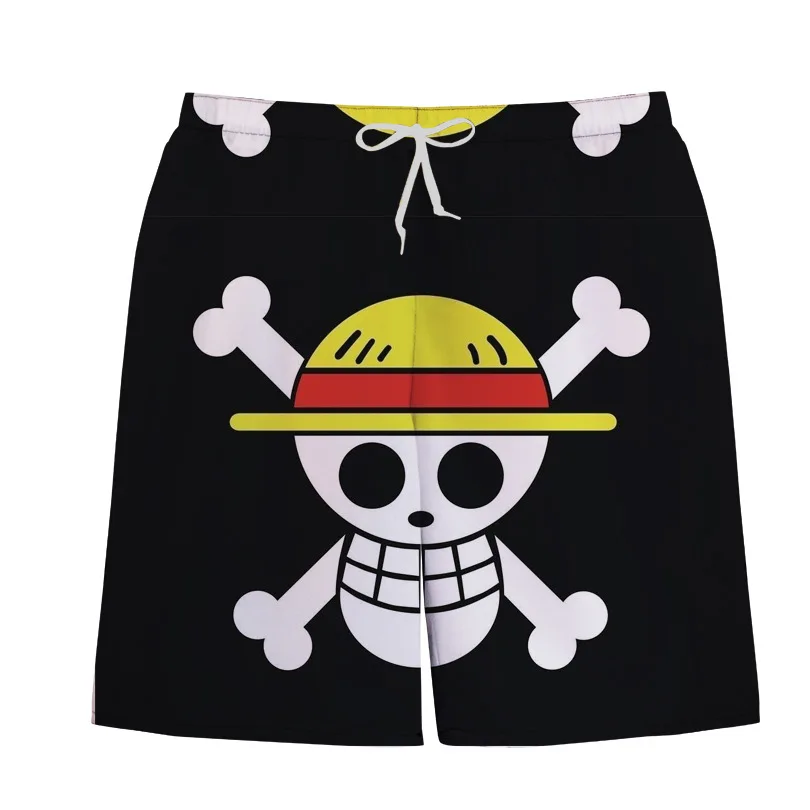 

2020 One Piece Anime 3D Printed Beach Shorts Men's Casual Swimwear Short Trunks Fashion Summer Streetwear Short Pants Male Short