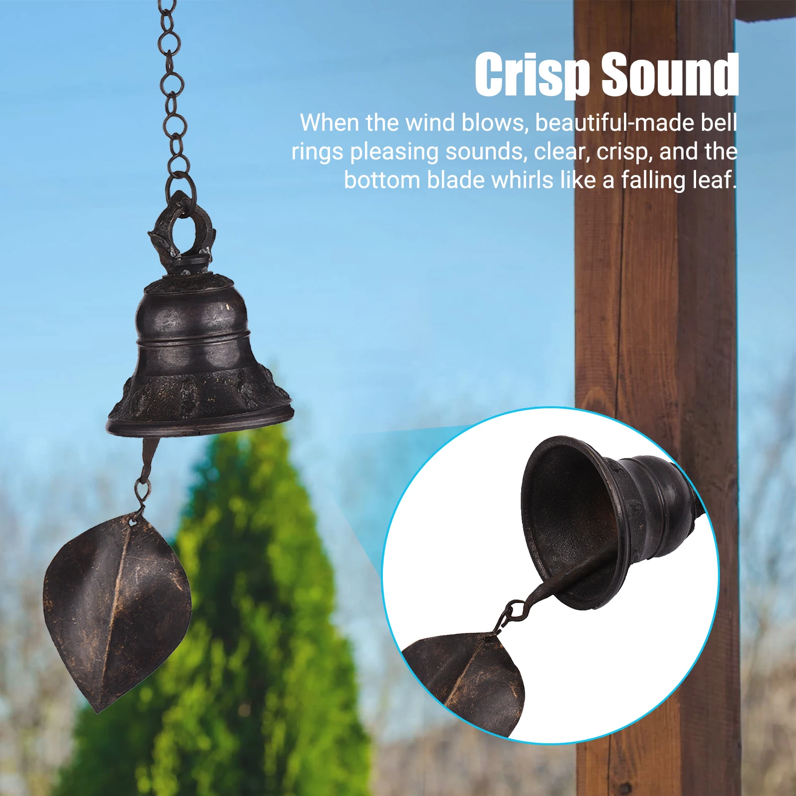 

Wind Bell Wind chimes Vintage Style Hanging Chime Metal Wind Bell with Hanging Loop for Home Garden Yard Decor (8cm Diameter)