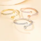 Кольцо пустое для 2 мм-4 мм круглые бусины или жемчуг позолоченное 925 Серебряное кольцо из циркона регулируемое кольцо основание SR0116