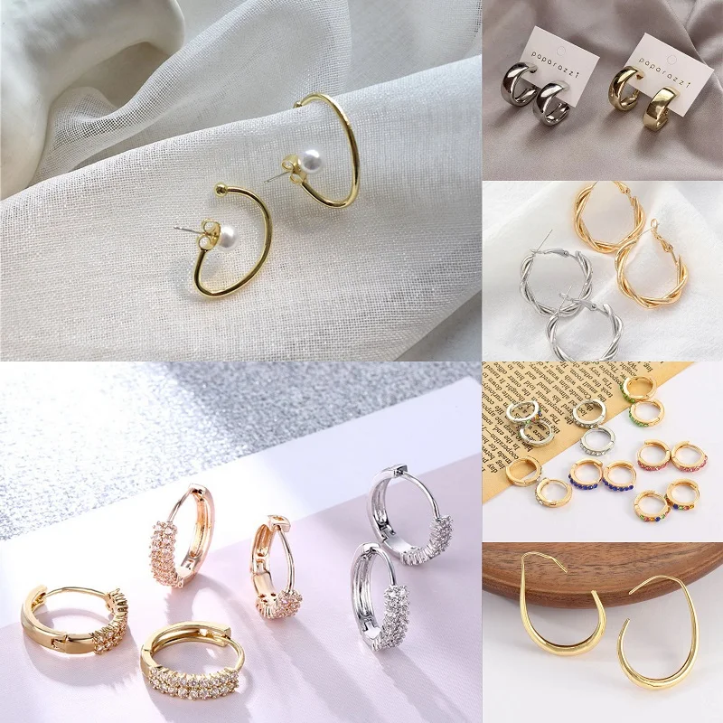 Серьги Модные Простые витые жемчужные ушные крючки геометрические