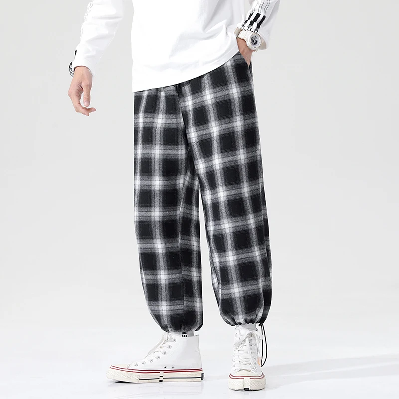 

2021 Hot Sale Plaid Pants Sports Trousers Classic Retro Men's Casual Sports Pants Men's Plus Size Trousers Harajuku Plaid Pants