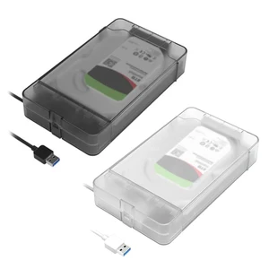 2 5 3 5 inch usb 3 0 hdd ssd case usb to sata i ii iii translucent external box uasp mobile ssd box support 16tb for pc laptop free global shipping