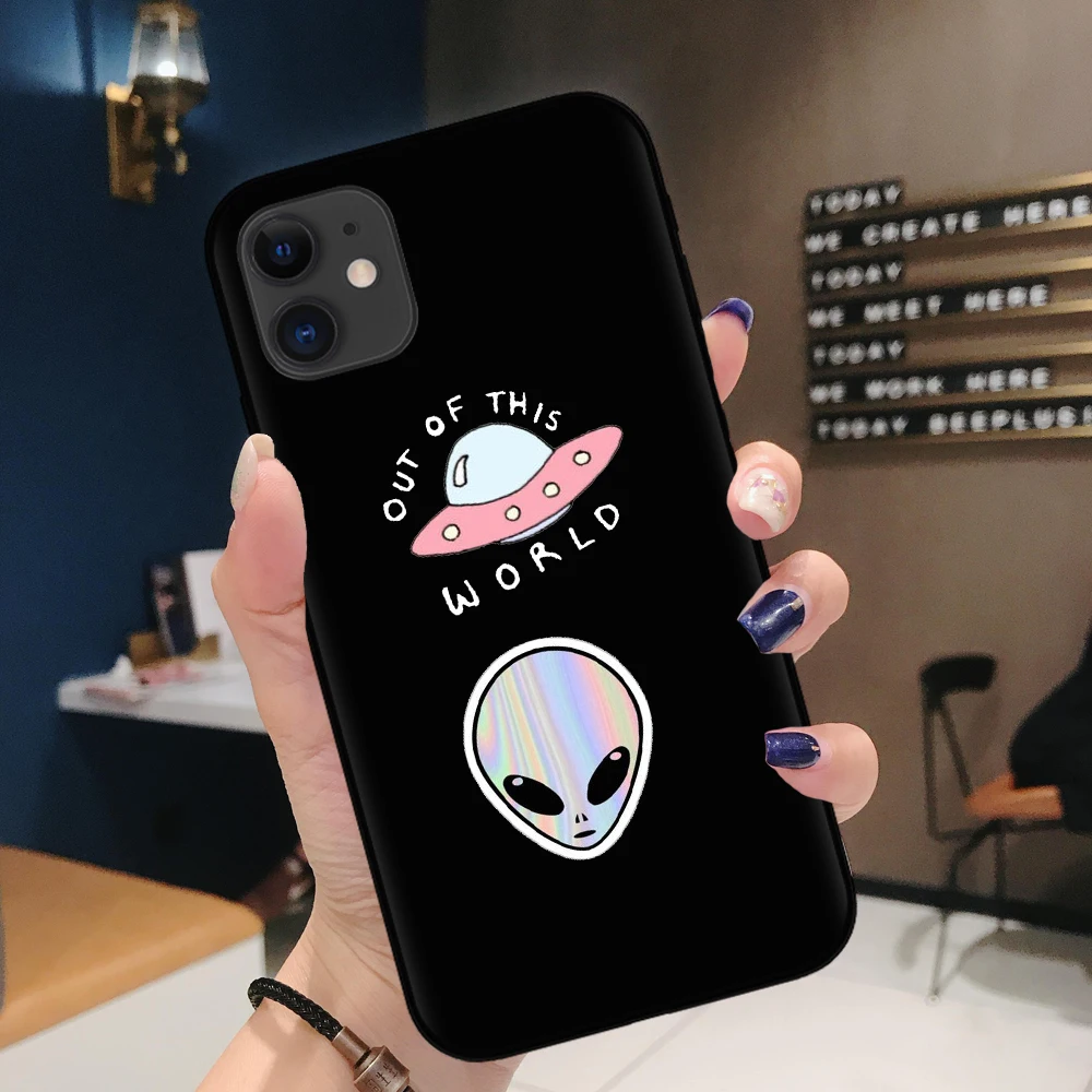 

Aesthetics Cartoon alien space Soft Silicone Phone Case Cover Shell For iPhone 11Pro Max 6 6s 7 8 Plus X XR XS MAX case Coque