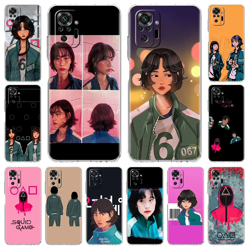 

Squid Game Transparent Soft Case For Xiaomi Redmi 8 8A 9A 9C 9 Note 7 8 8T 9 9S 10 Pro K40 Mi Poco X3 NFC M3 TPU Shell Coque Bag
