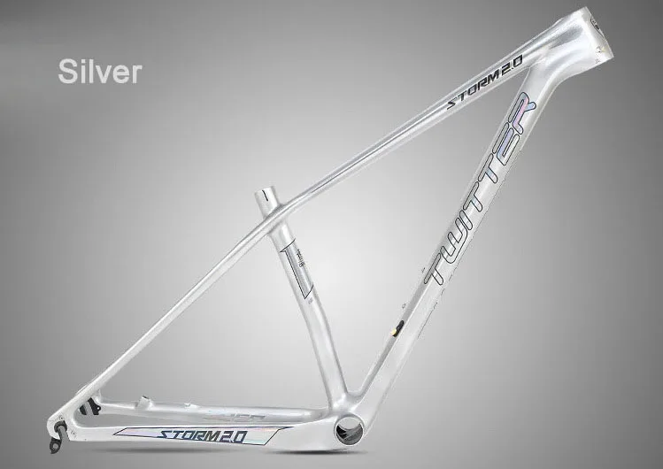 Твиттер Storm2.0 MTB карбоновая рама 27,5*1" 17" велосипедная 29*1" 17" 1" XC велосипедная Рама 42*52 коническая трубка BB92 EPS БЫСТРОРАЗЪЕМНАЯ - Цвет: 29 Silver
