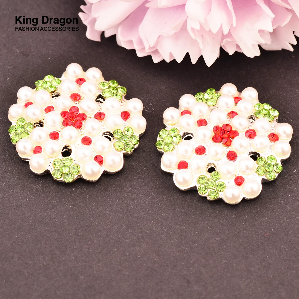 Новое поступление жемчужные пуговицы со стразами Плоская Задняя отделка