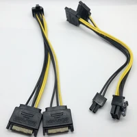 10p sata 2x15pin m to graphics card pci e pcie 8 62 pin f video card power supply cable 8pin to sata y splitter adapter 18awg