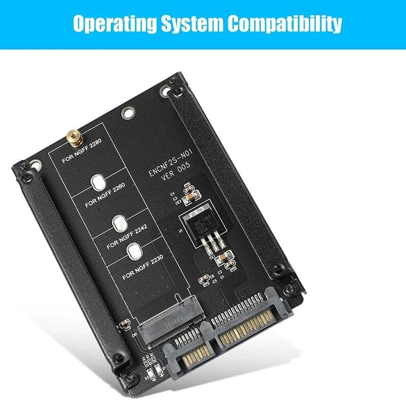

M.2 NGFF to SATA3 Adapter Card, for M.2 Key B-M SSD Solid State Drive to 6G Interface Conversion Card Adapter