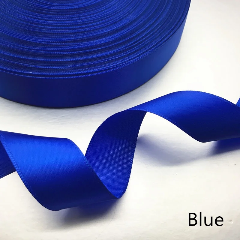 Blue Новинка; 10/15/20/25/40/50 мм Ширина атласной лентой многоцелевые Свадебная вечеринка ремесло - Цвет: Blue
