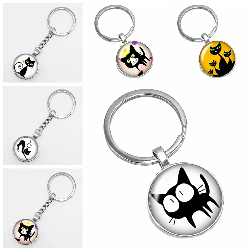 Новинка 2020 Лидер продаж забавный стеклянный брелок с забавным рисунком кота