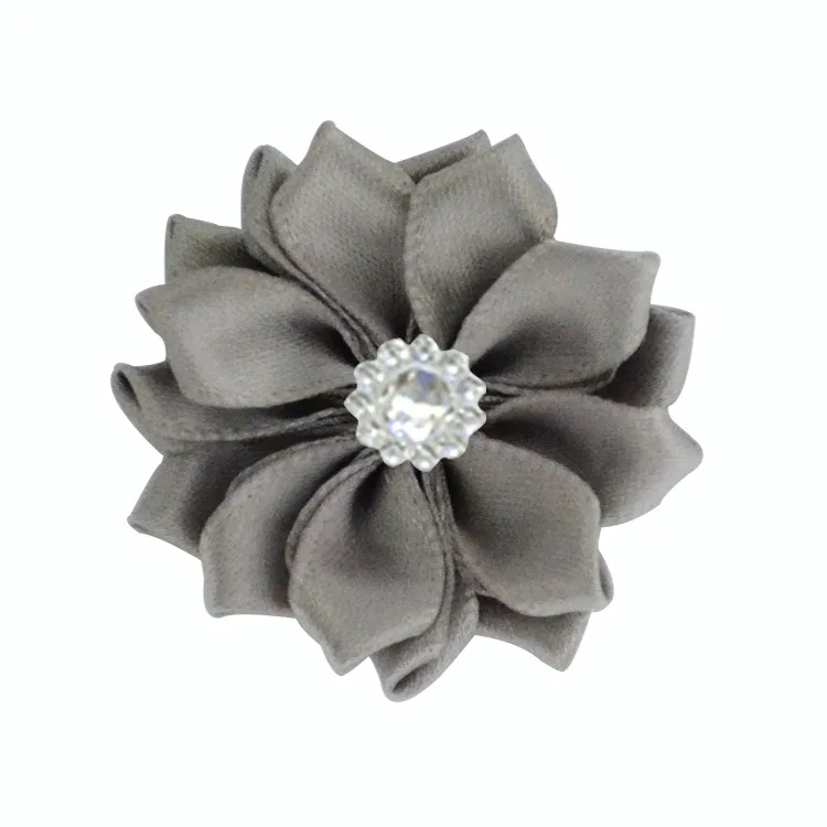 12-10pcs Nishine 1," 10 шт./лот 16 Petaled атлас с розочками лента цветы с жемчужной кнопкой используется для повязка на голову" сделай сам "заколки аксессуары для волос - Цвет: 12-10pcs