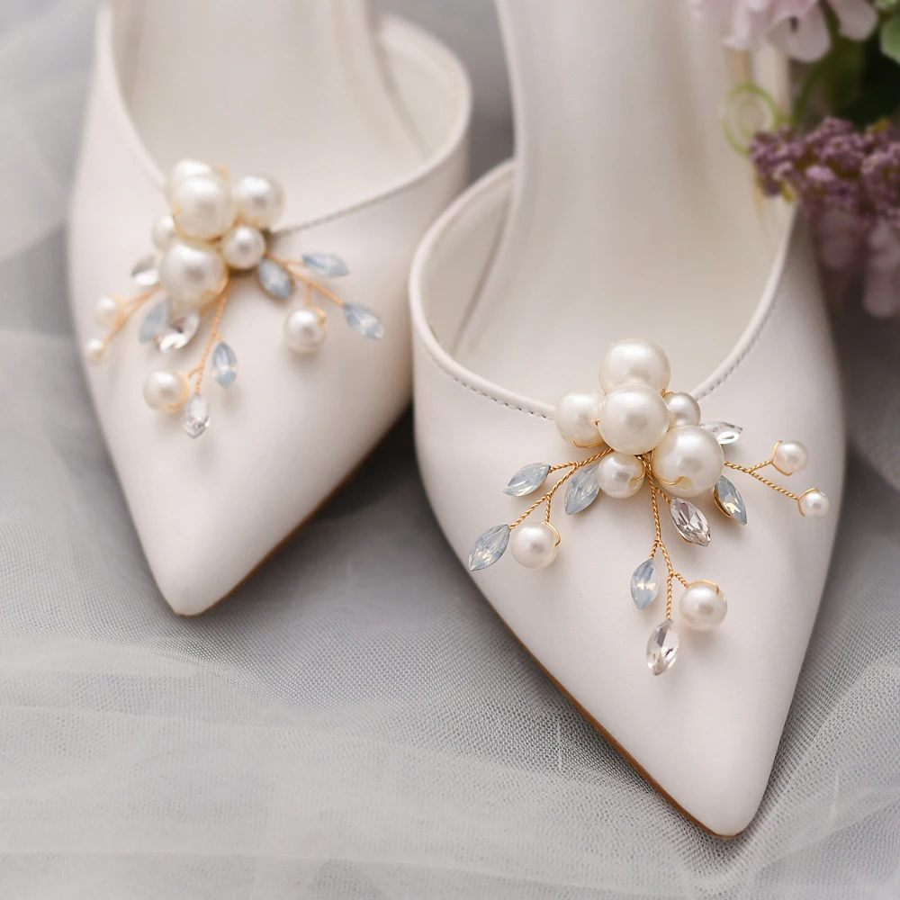 

X24 2pcs Newest Bridal Shoe Accessories Wedding Shoe Buckle Bride High Heel Shoes Clips Wedding High Heels Decoration for Women