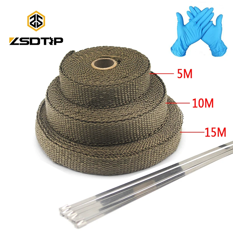ZSDTRP 5/10/15 м автомобильный мото теплозащитный обруч турбо выхлопная Тепловая Лента