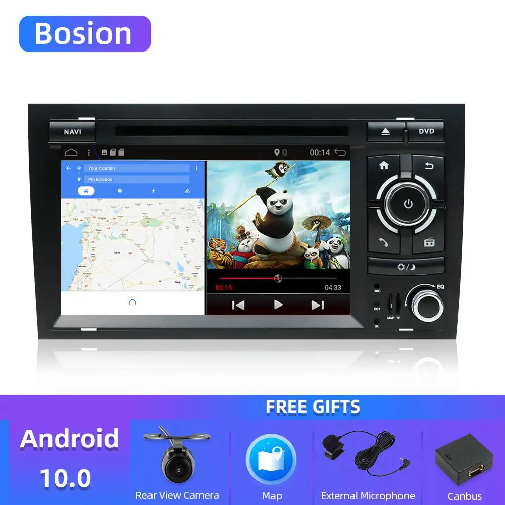Автомобильный DVD-плеер на Android 10 0 для Audi A4 головное устройство с GPS-навигацией