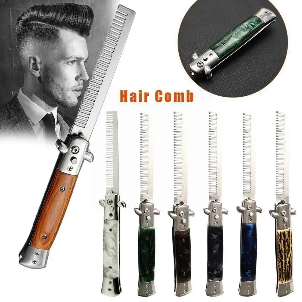 

1 Pcs Folding Spring Comb Mens Womens Beauty Handmade Comb Moustache Pocket Folding Beard Clip Hair Z2L1