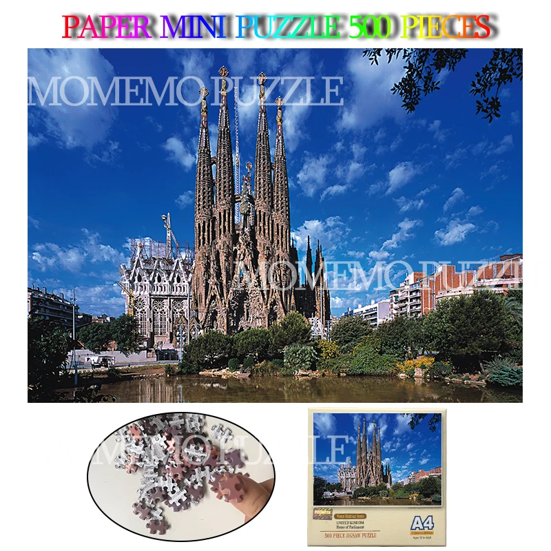 

Sagurada Familia Mini 500 Pieces Paper Puzzle Toys Spain Buildding Landscape Jigsaw Puzzle Toys Adults Kids Brain Challenge Game