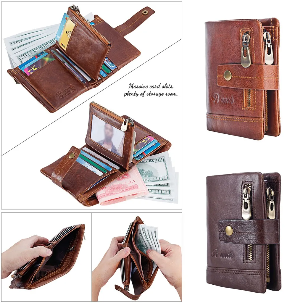 2019 мужской кошелек высокого качества с гравировкой кожаный на молнии мини для