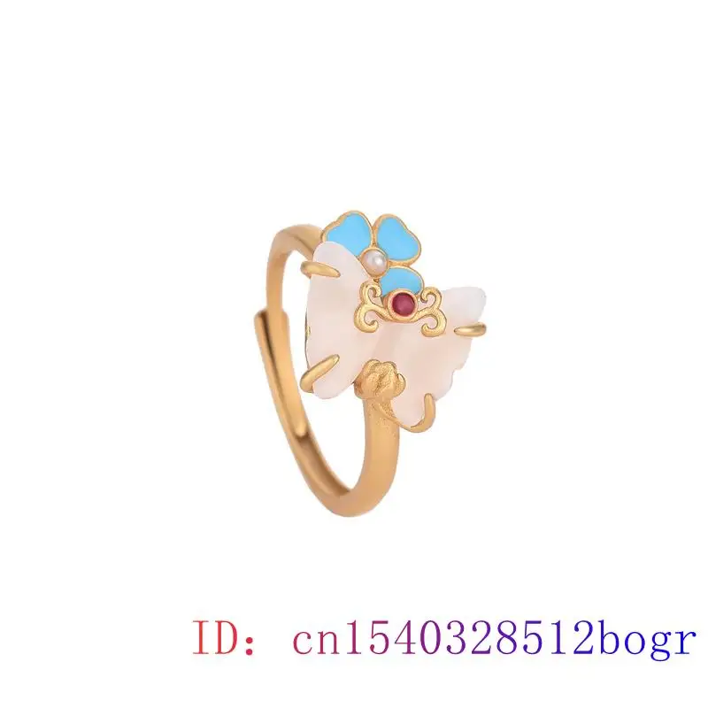 

Кольцо с бабочкой из белого нефрита, серебро 925 пробы, модный хрустальный халцедон, мужской амулет, женское натуральное ювелирное изделие, о...