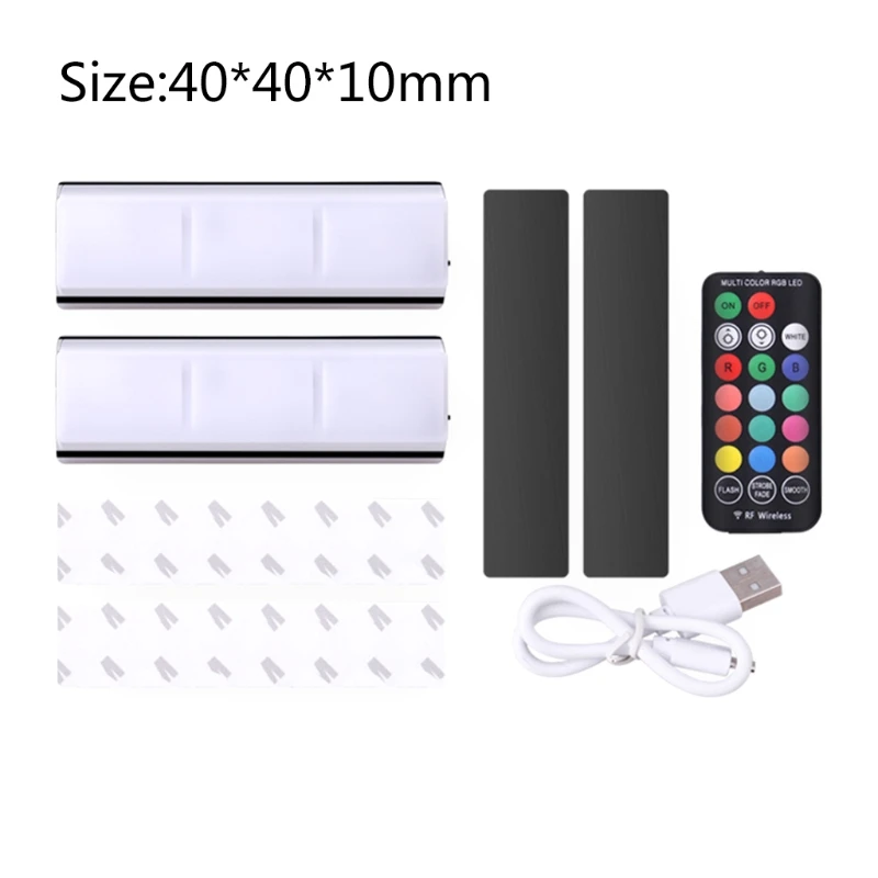 

Colorful RGB LED Lamp Set Bright LED Lights Remote Control Car Interior Ambient Light with 3 Modes A5KD