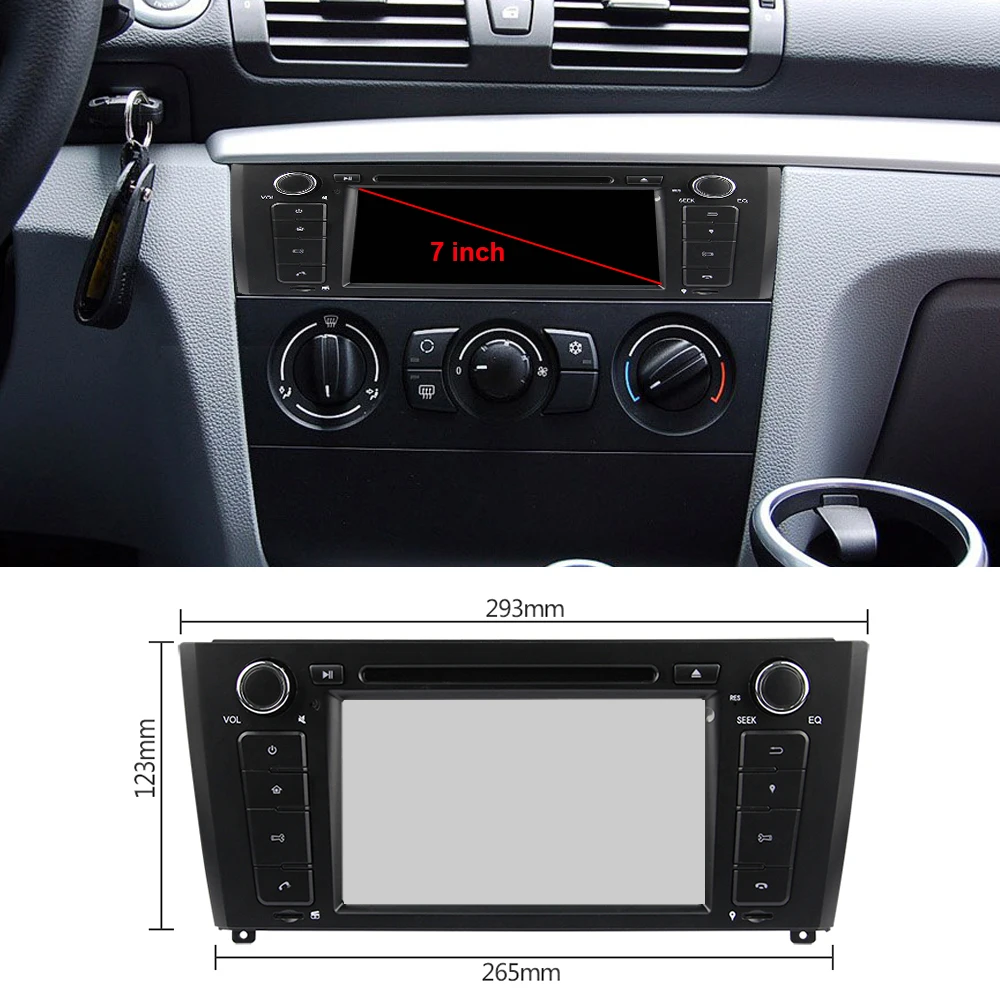 Автомагнитола Eunavi 1 Din Android 9 мультимедийный DVD плеер для серии BMW E81 E82 2004 2012 4 ГБ 64