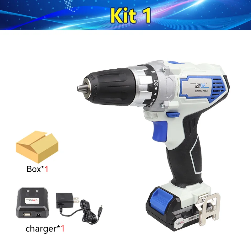 Kit 1 12V электроинструменты Электрическая аккумуляторная дрель электрическая отвертка мини-дрель электрическая выкладка на клеевую основу квадратными стразами литиевая батарея 2-скорость шпинделя замок - Цвет: Kit 1
