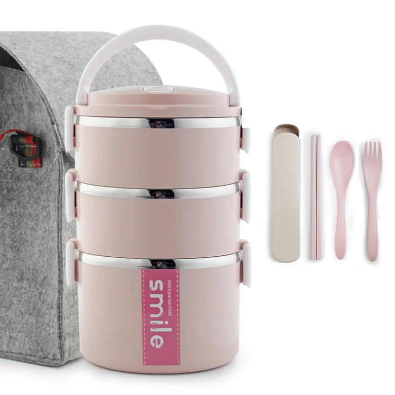 1 2 3 слоя термальный Ланч-бокс из нержавеющей стали Герметичный для детей