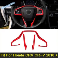 lapetus auto styling steering wheel streamer cover trim fit for honda crv cr v 2016 2017 2018 2019 2020 abs red carbon fiber