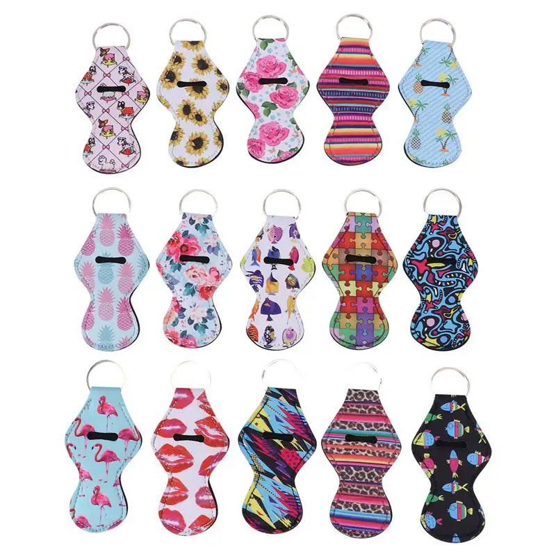 15pcs Printed Durable Lipstick Holder Chapstick Bag Neoprene Keychain Sleeve for Travel Outdoor | Украшения и аксессуары