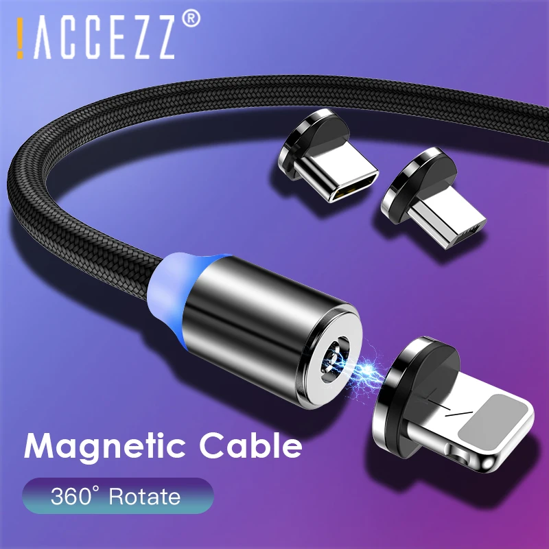 

!ACCEZZ Lighting Charging Magnetic Cable Type-C Micro USB For LG Redmi Magnet Charge Cord For IPhone XR X 8 Plus Charger Cables